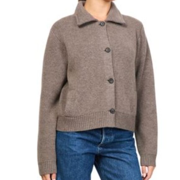LISA YANG Lynna cashmere cardigan in Truffle Size 1 - Picture 2 of 8